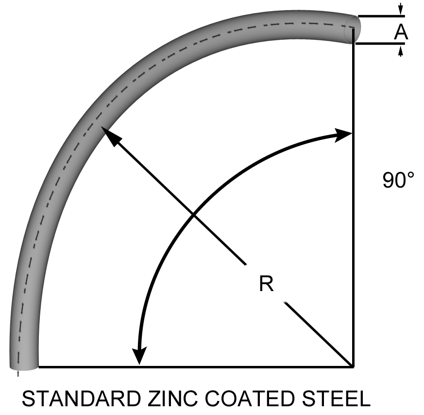 90° Long radius bend duct