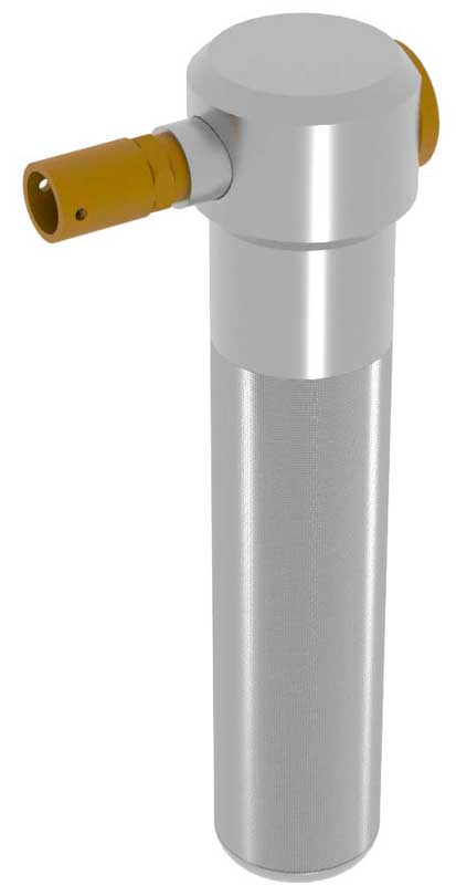 SPGES inflating tool with 90 degree angled straight tip to fit Schrader type inflating valve