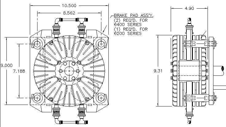 Air Operated Tension brake specifications